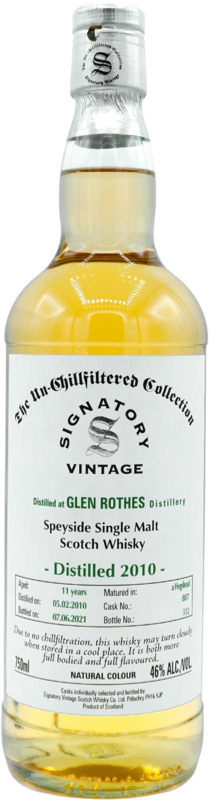 Glenrothes 2010 SV The Un-Chillfiltered Collection