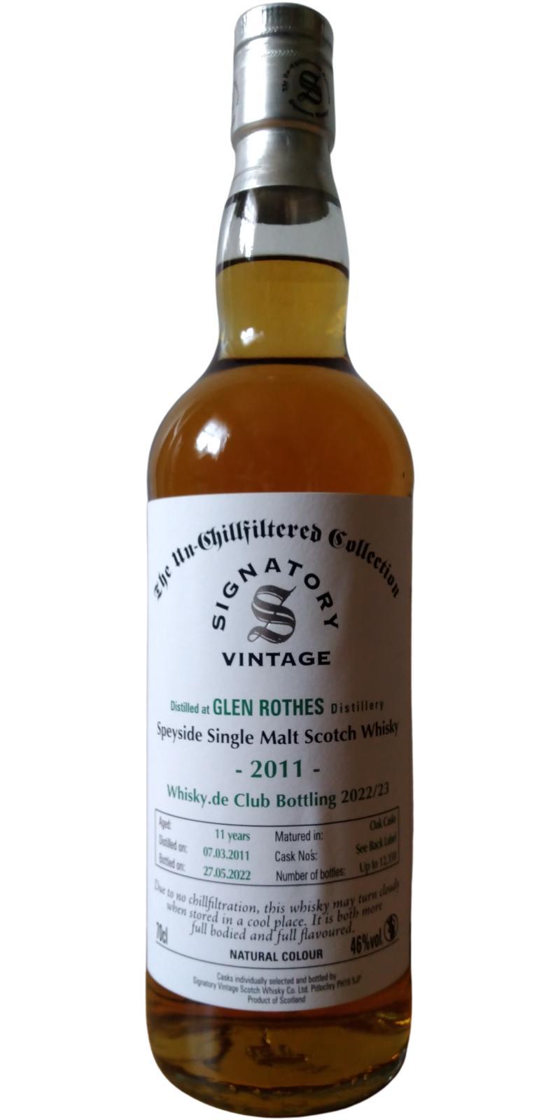 Glenrothes 2011 SV The Un-Chillfiltered Collection