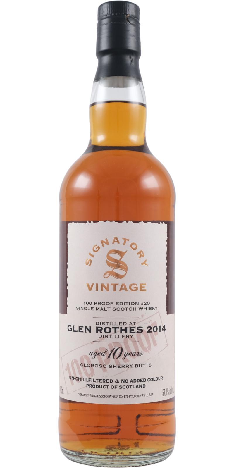 Glenrothes 2014 SV 100 Proof - Edition #20
