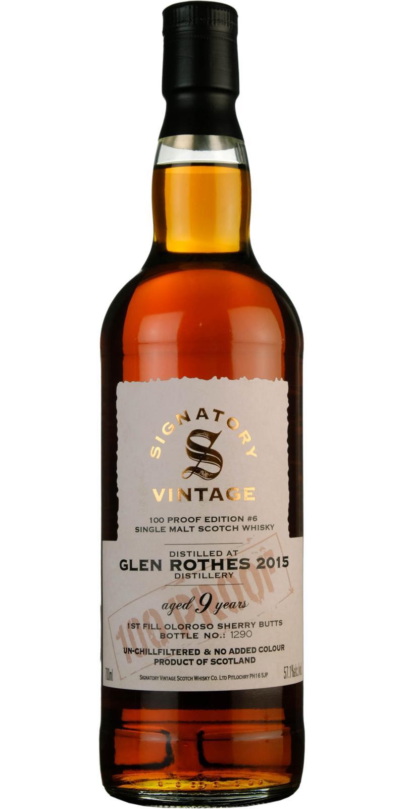 Glenrothes 2015 SV 100 Proof - Edition #6