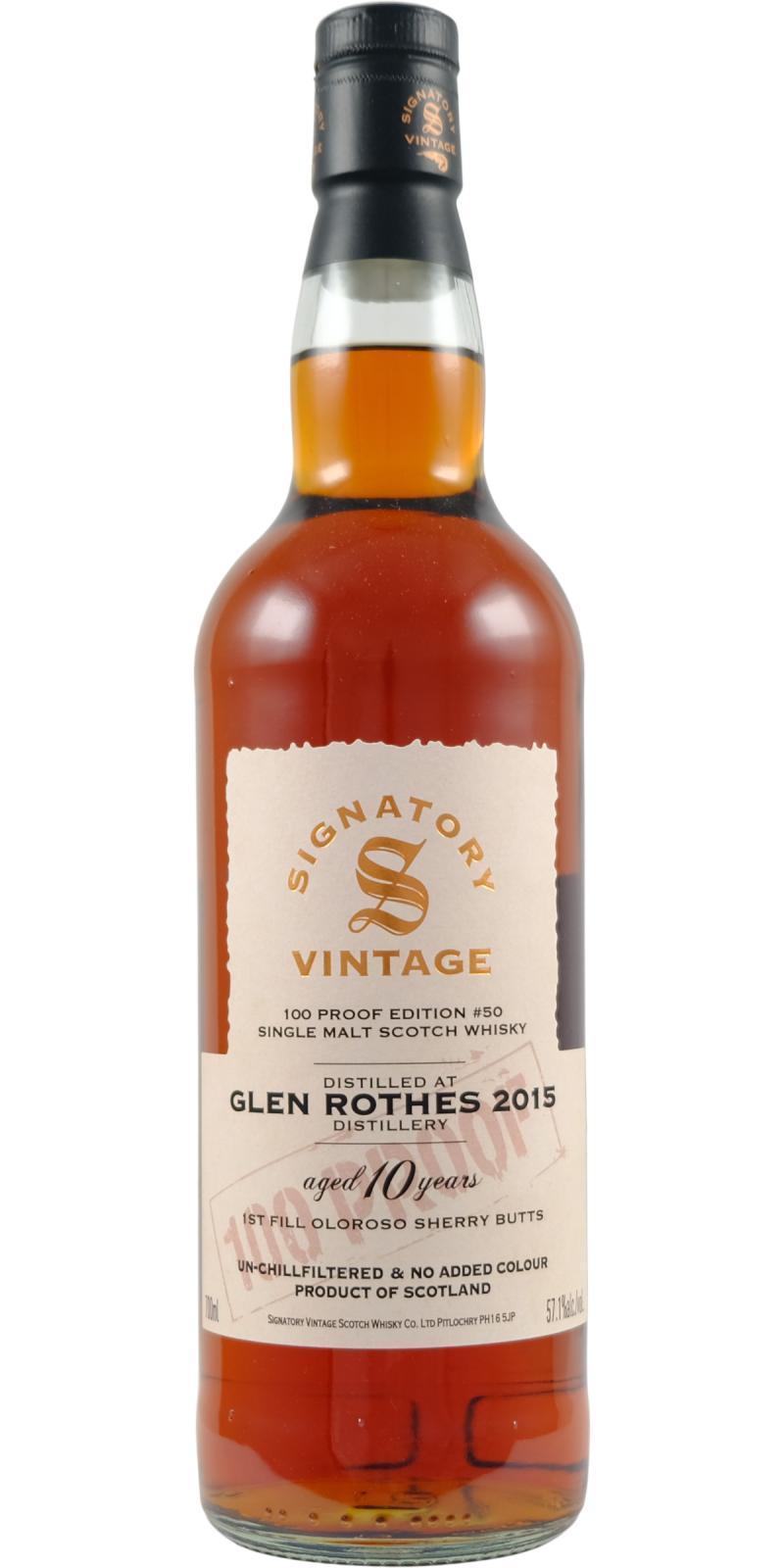 Glenrothes 2015 SV 100 Proof - Edition #50