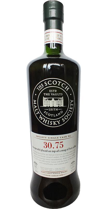 Glenrothes 1990 SMWS 30.75 Stroopwafel placed on top of a mug of hot coffee