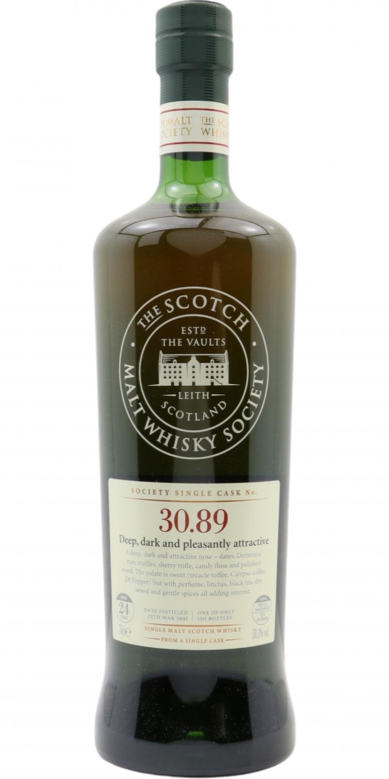 Glenrothes 1991 SMWS 30.89 Deep, dark and pleasantly attractive