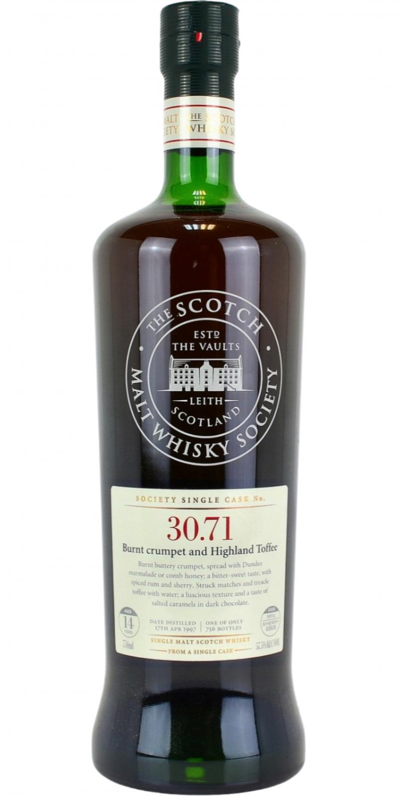 Glenrothes 1997 SMWS 30.71 Burnt crumpet and Highland Toffee