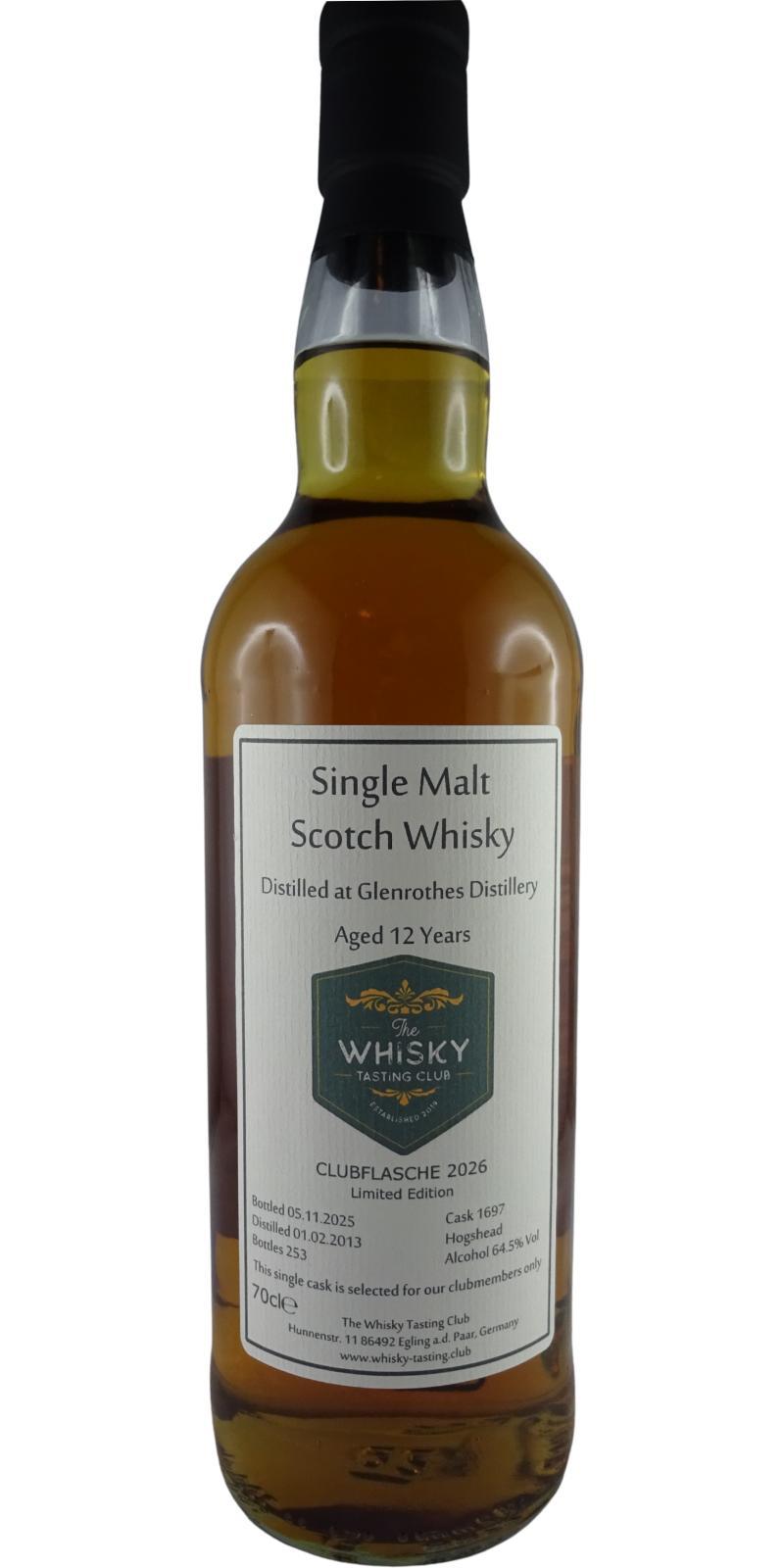 Glenrothes 2013 TWTC Club Members Only