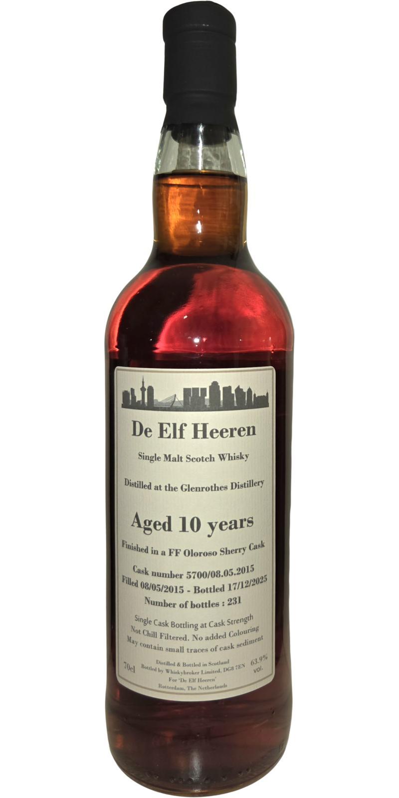 Glenrothes 2015 WhB De Elf Heeren - Cask Strength