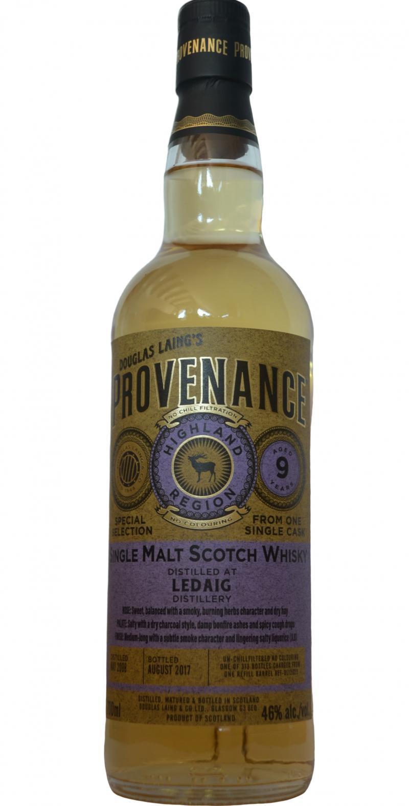 Ledaig 2008 DL  Provenance