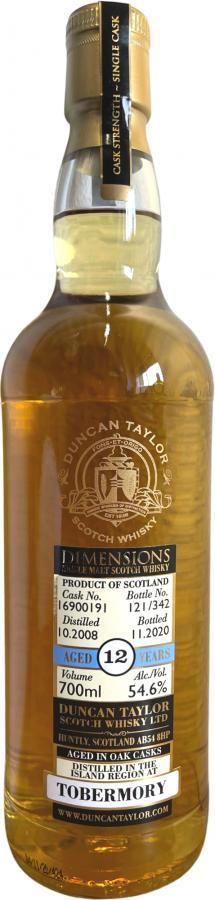 Tobermory 2008 DT  Dimensions