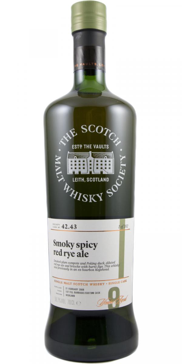 Tobermory 2008 SMWS 42.43  Smoky spicy red rye ale