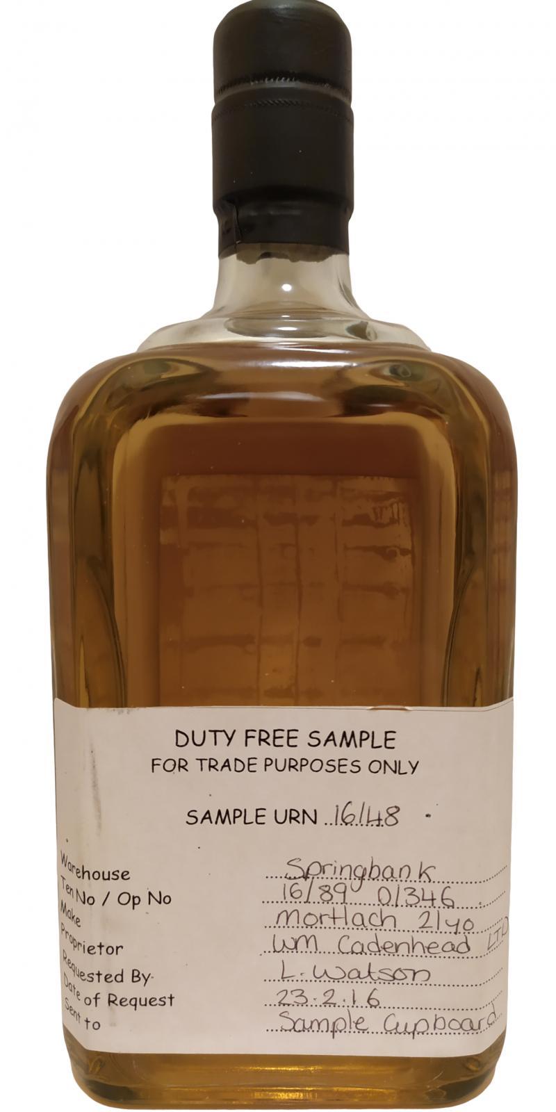 Mortlach 21-year-old CA Duty Free Sample - For Trade Purpose Only