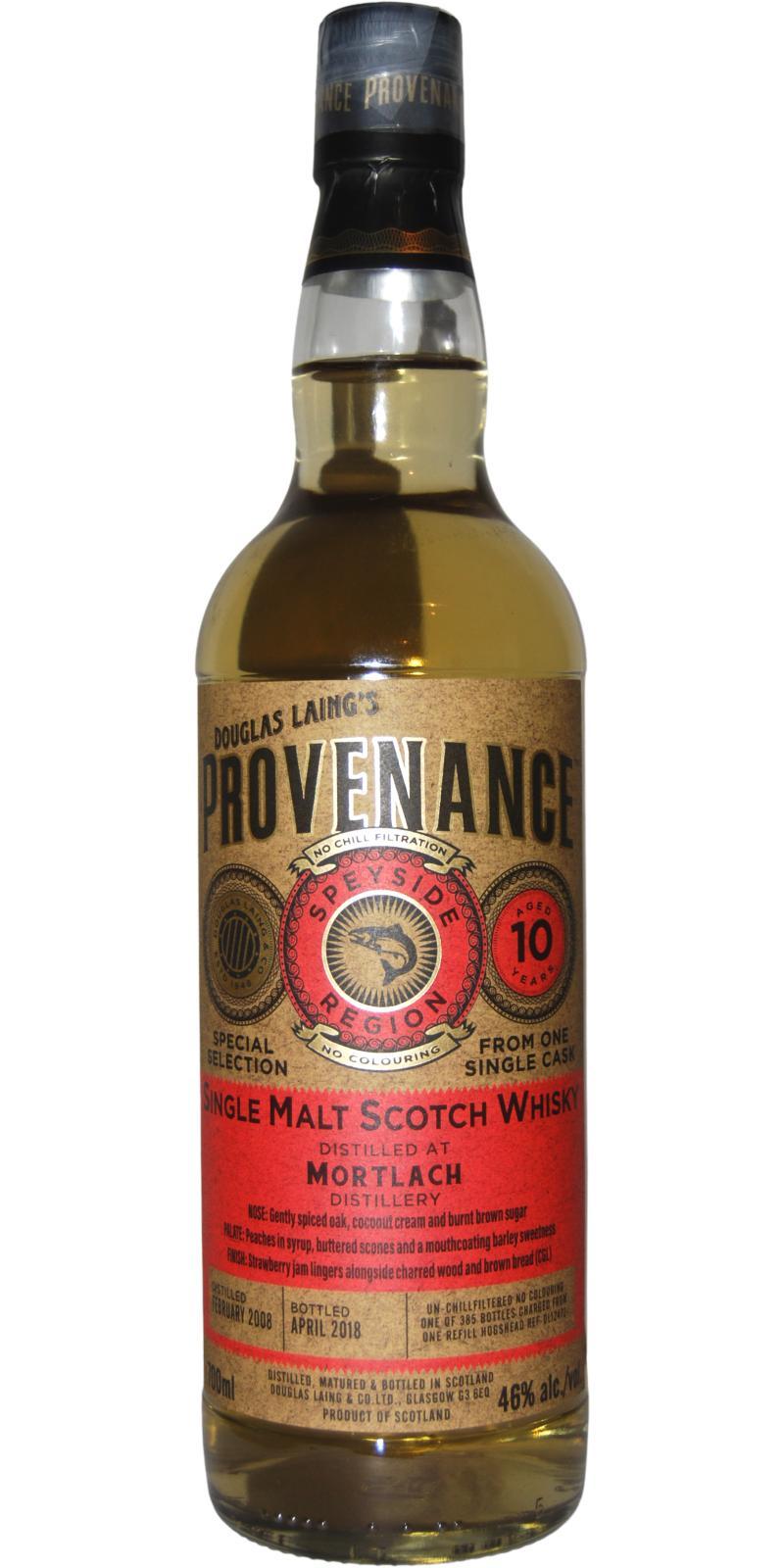 Mortlach 2008 DL Provenance