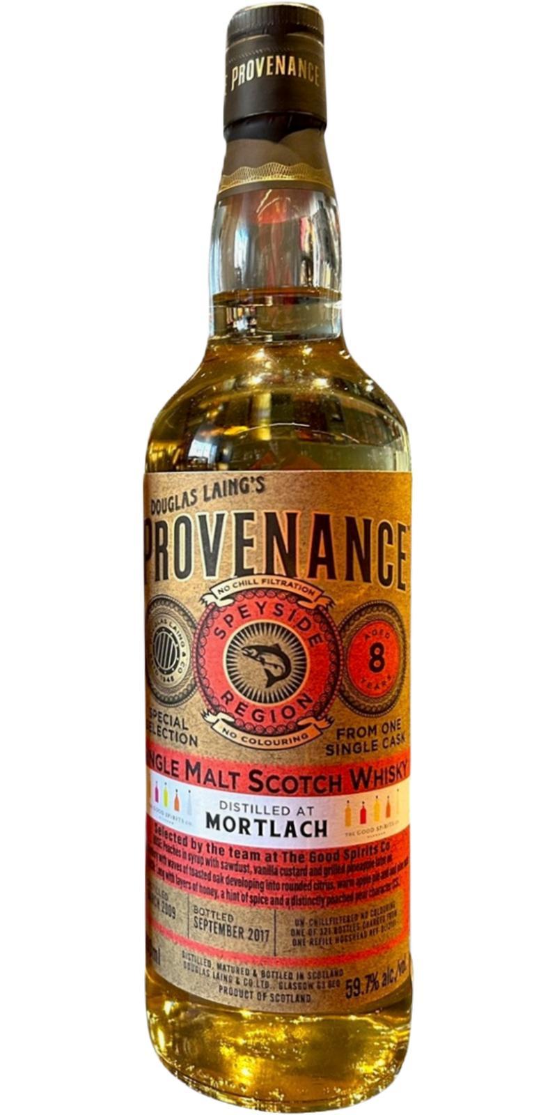 Mortlach 2009 DL Provenance