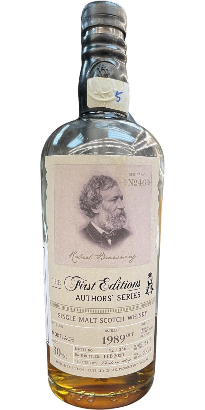 Mortlach 1989 ED The First Editions - Authors' Series