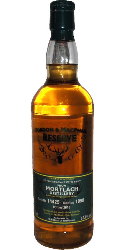 Mortlach 1998 GM Reserve for McBain's of Dufftown