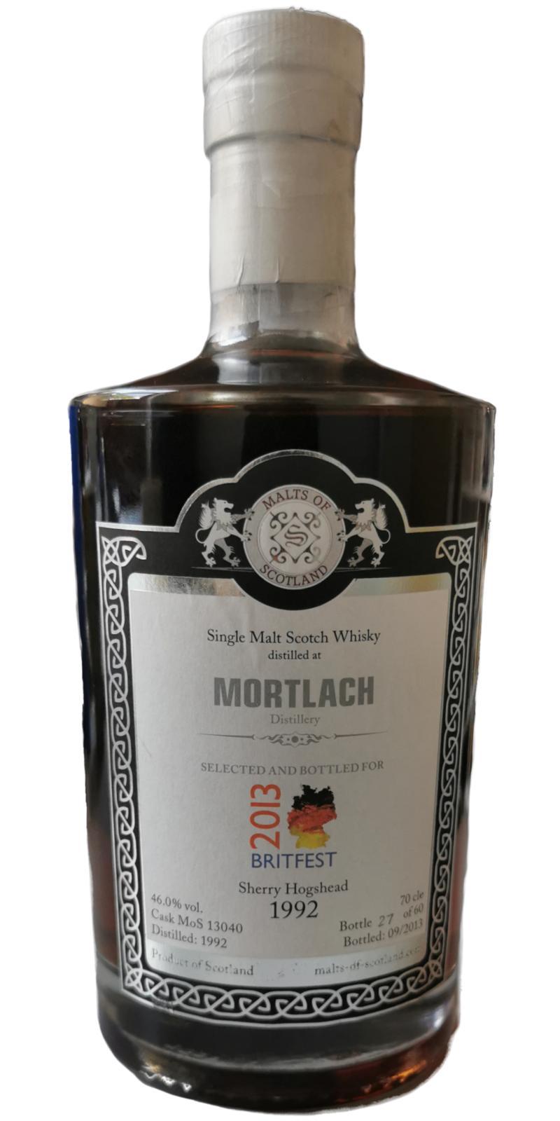 Mortlach 1992 MoS for BRITFEST 2013