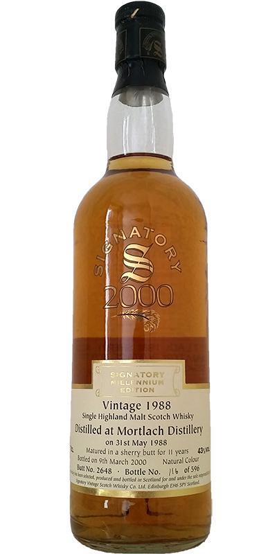 Mortlach 1988 SV Millennium Edition