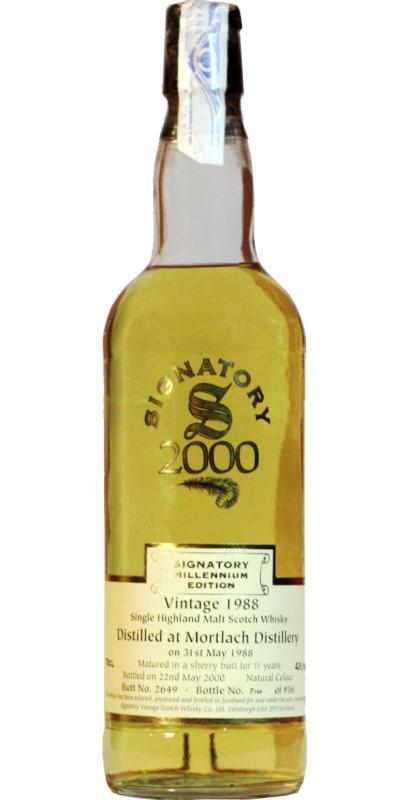 Mortlach 1988 SV Millennium Edition