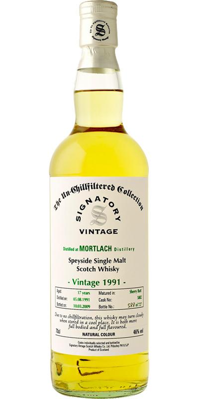 Mortlach 1991 SV The Un-Chillfiltered Collection