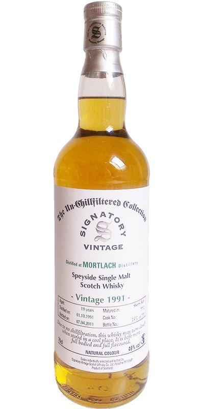Mortlach 1991 SV The Un-Chillfiltered Collection