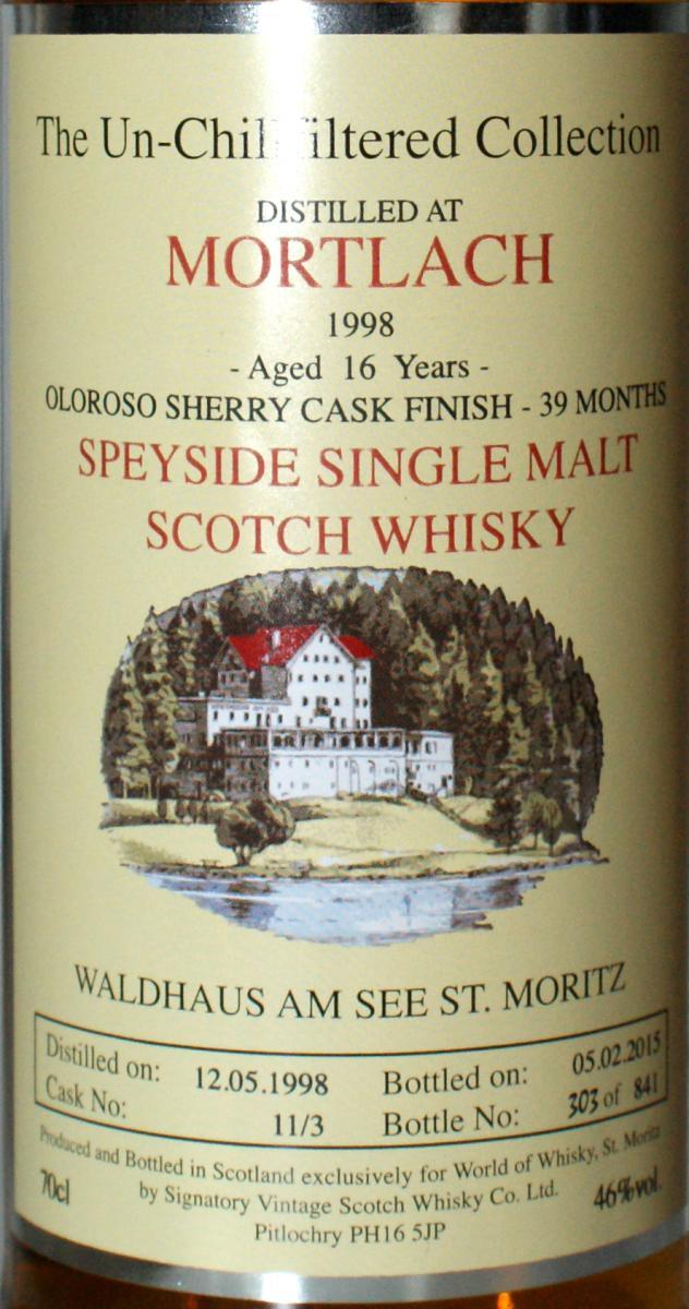 Mortlach 1998 SV The Un-Chillfiltered Collection