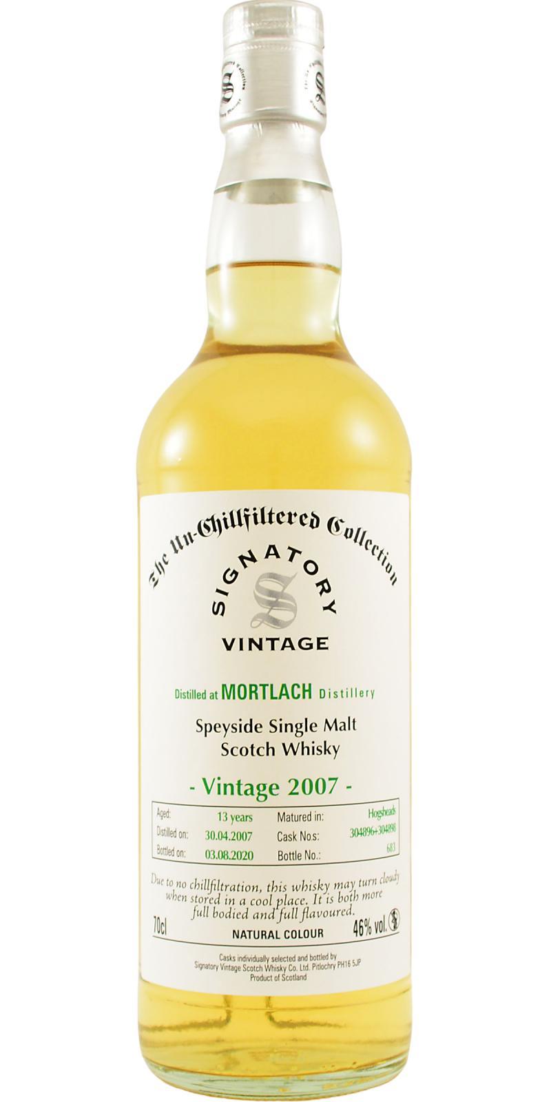 Mortlach 2007 SV The Un-Chillfiltered Collection