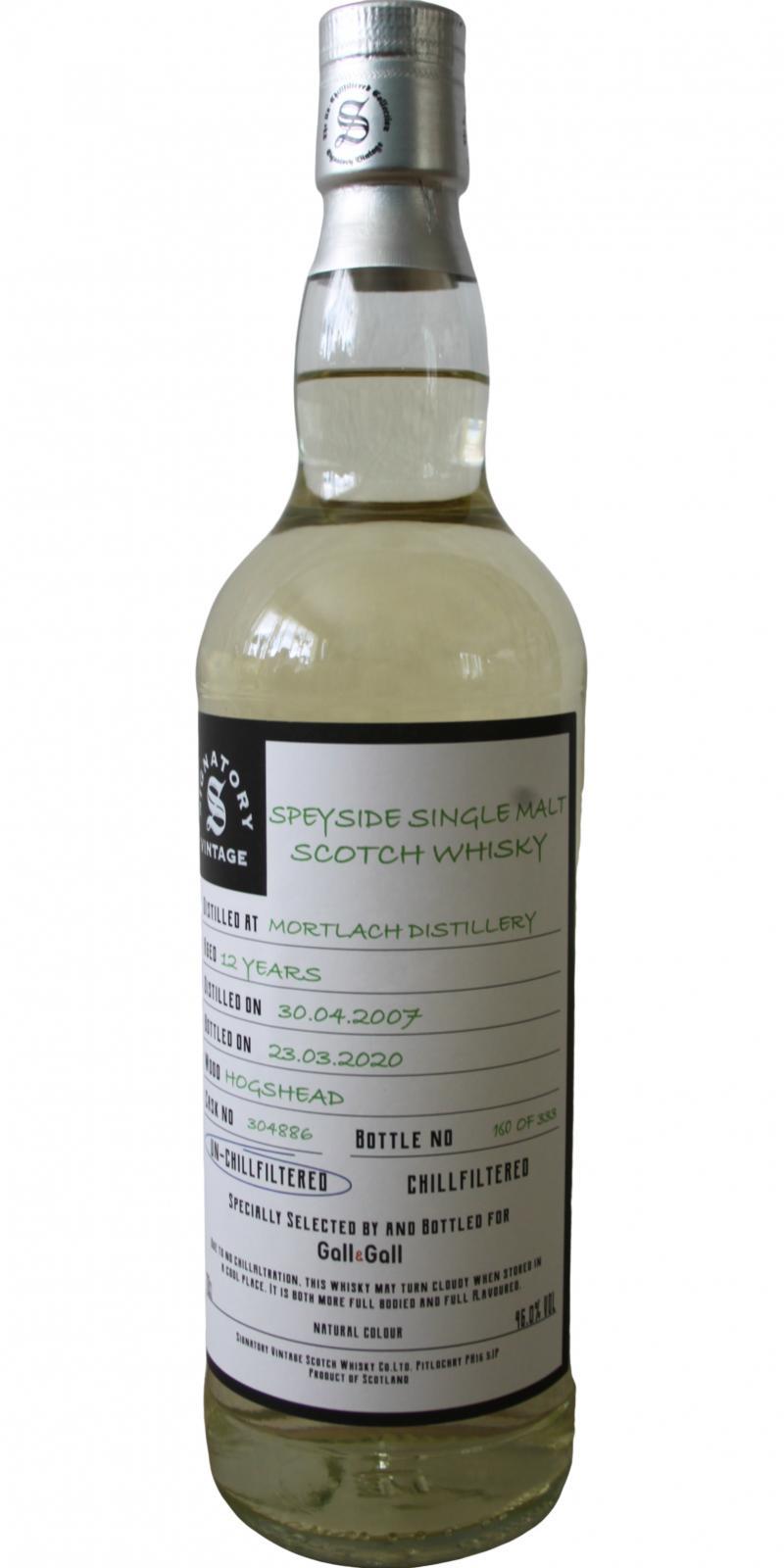 Mortlach 2007 SV The Un-Chillfiltered Collection