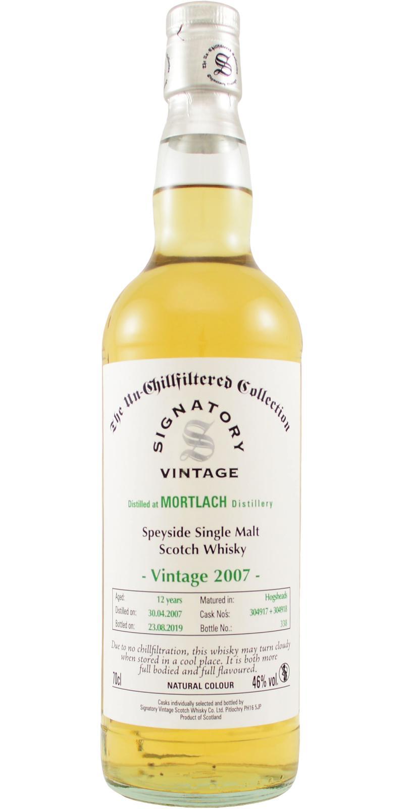 Mortlach 2007 SV The Un-Chillfiltered Collection