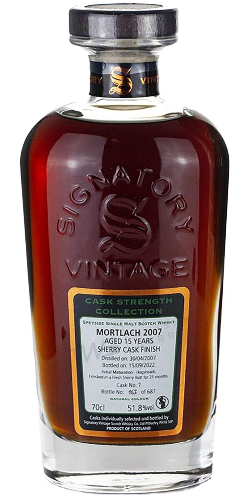 Mortlach 2007 SV Cask Strength Collection