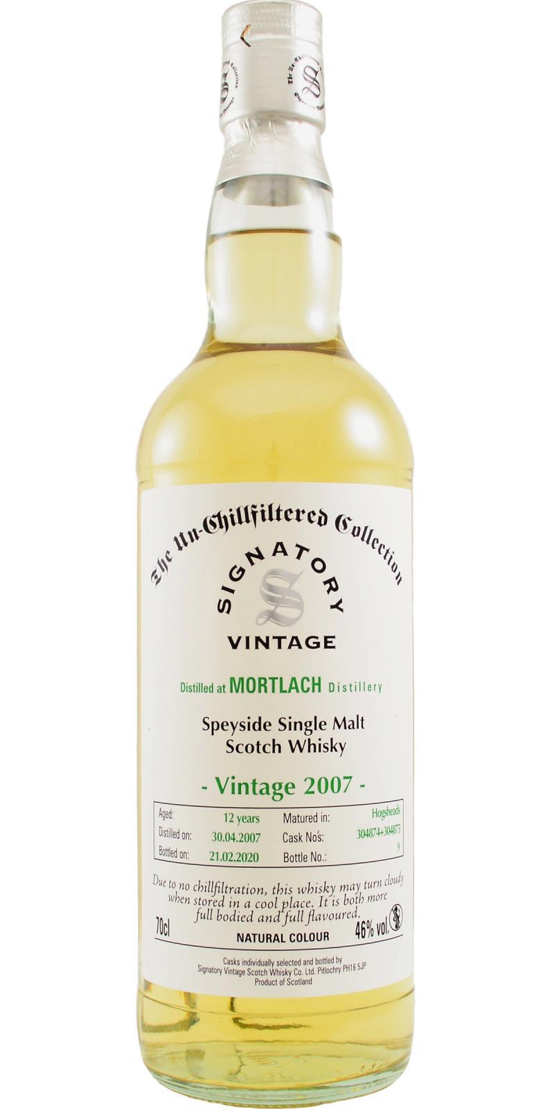 Mortlach 2007 SV The Un-Chillfiltered Collection