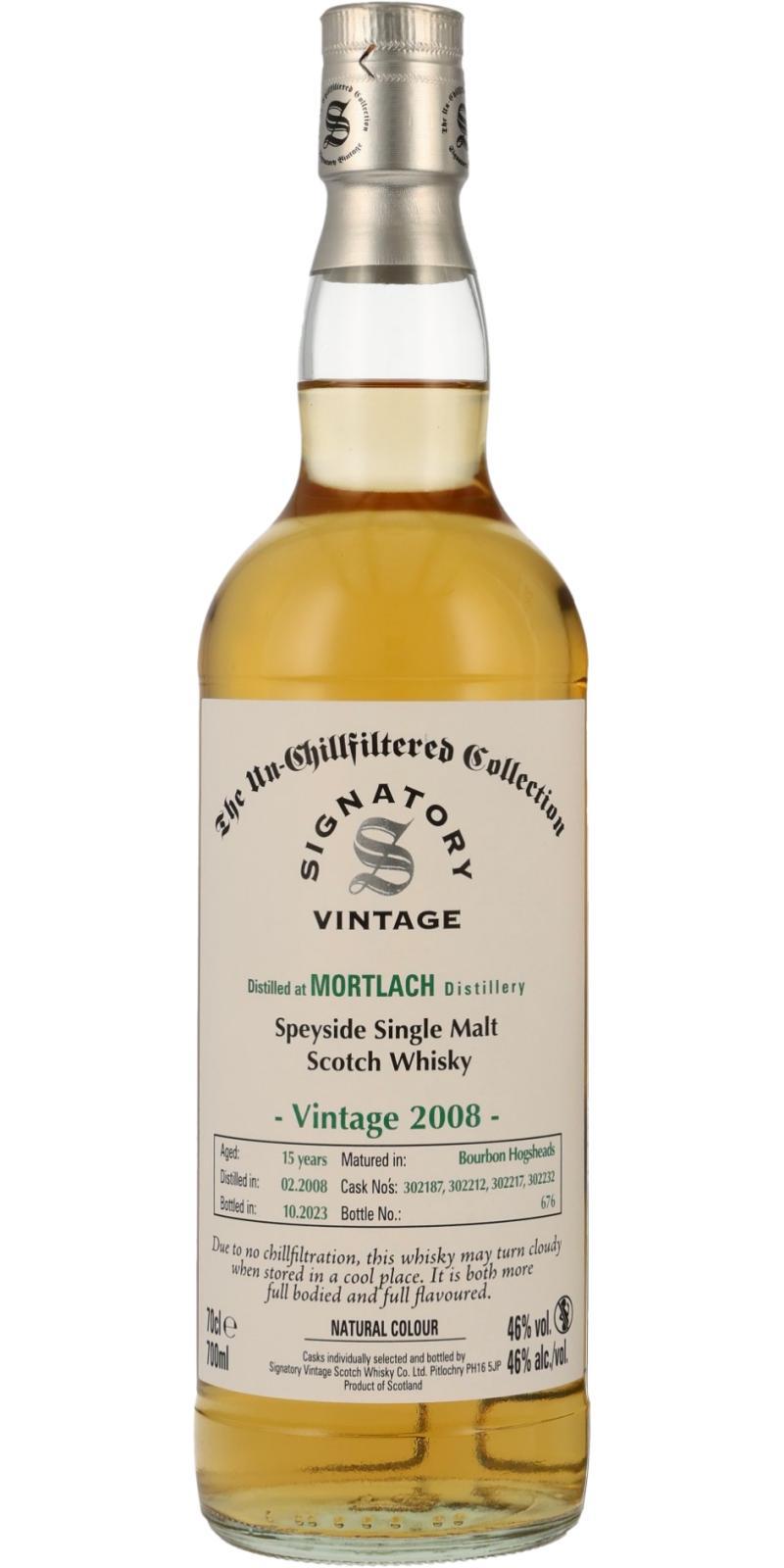 Mortlach 2008 SV The Un-Chillfiltered Collection