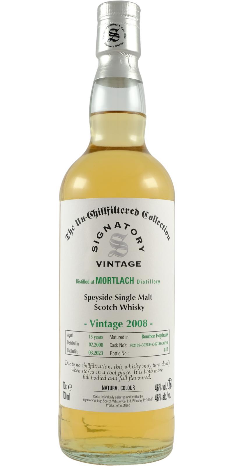 Mortlach 2008 SV The Un-Chillfiltered Collection