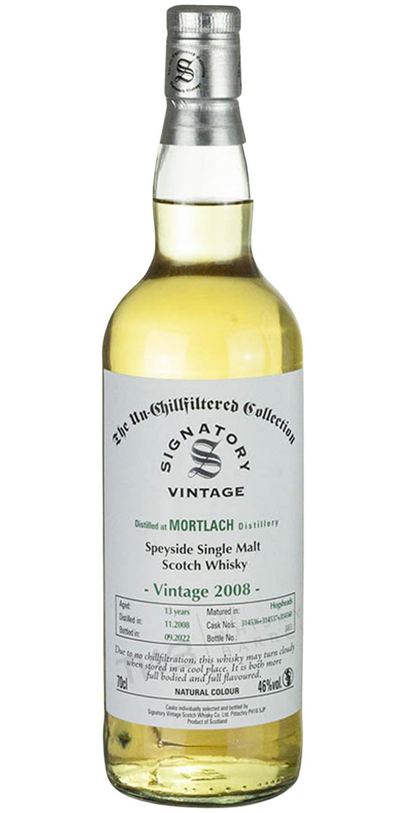 Mortlach 2008 SV The Un-Chillfiltered Collection
