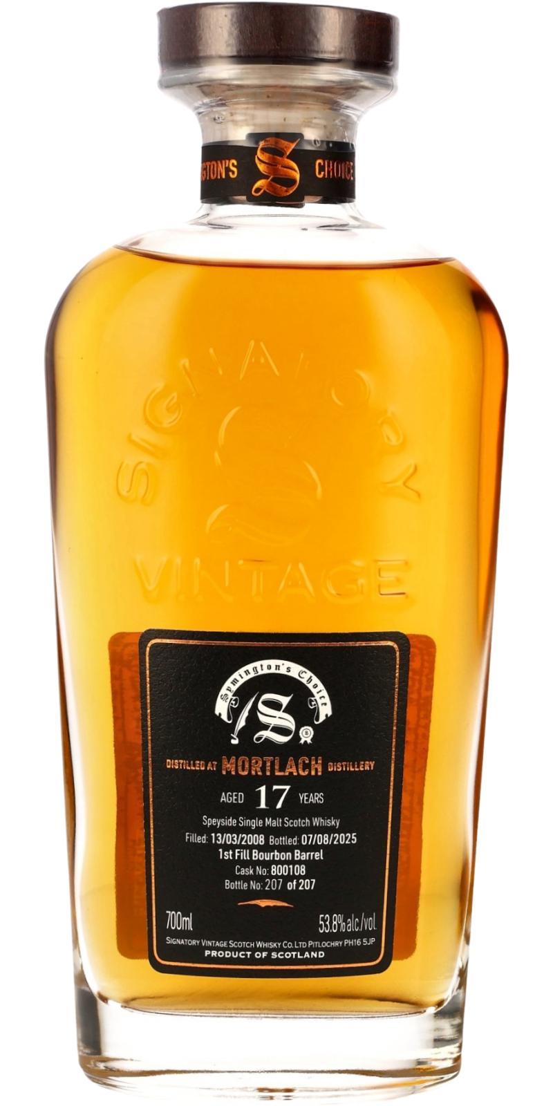 Mortlach 2008 SV Cask Strength Collection - Symington’s Choice