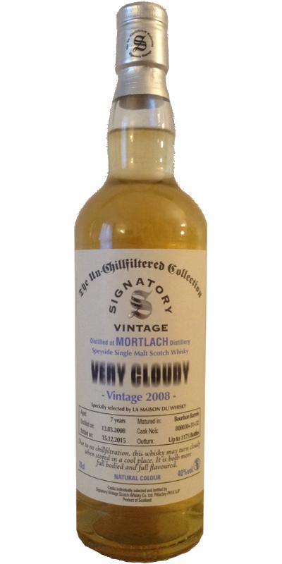 Mortlach 2008 SV The Un-Chillfiltered Collection - Very Cloudy