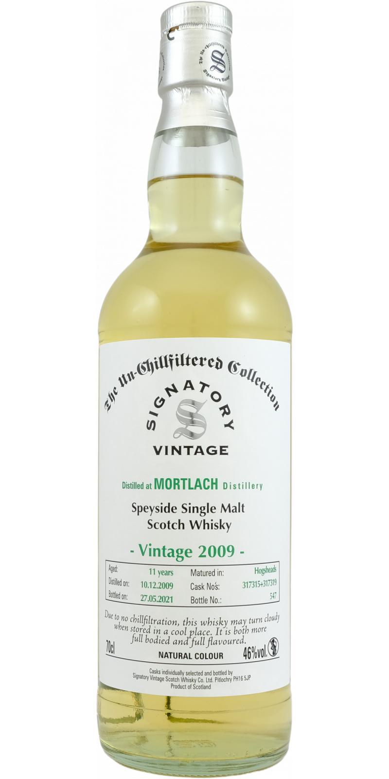 Mortlach 2009 SV The Un-Chillfiltered Collection