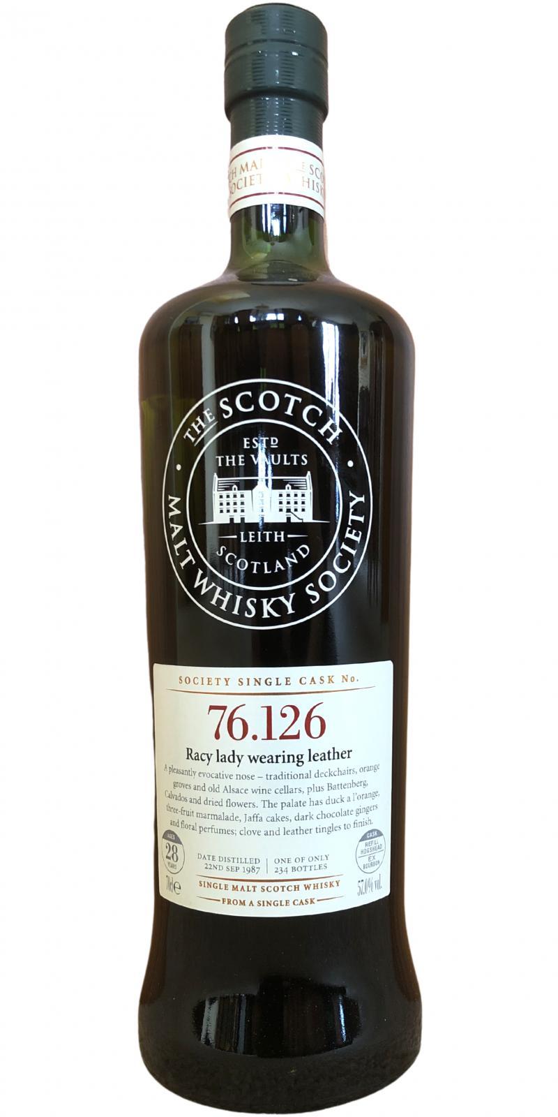 Mortlach 1987 SMWS 76.126 Racy lady wearing leather