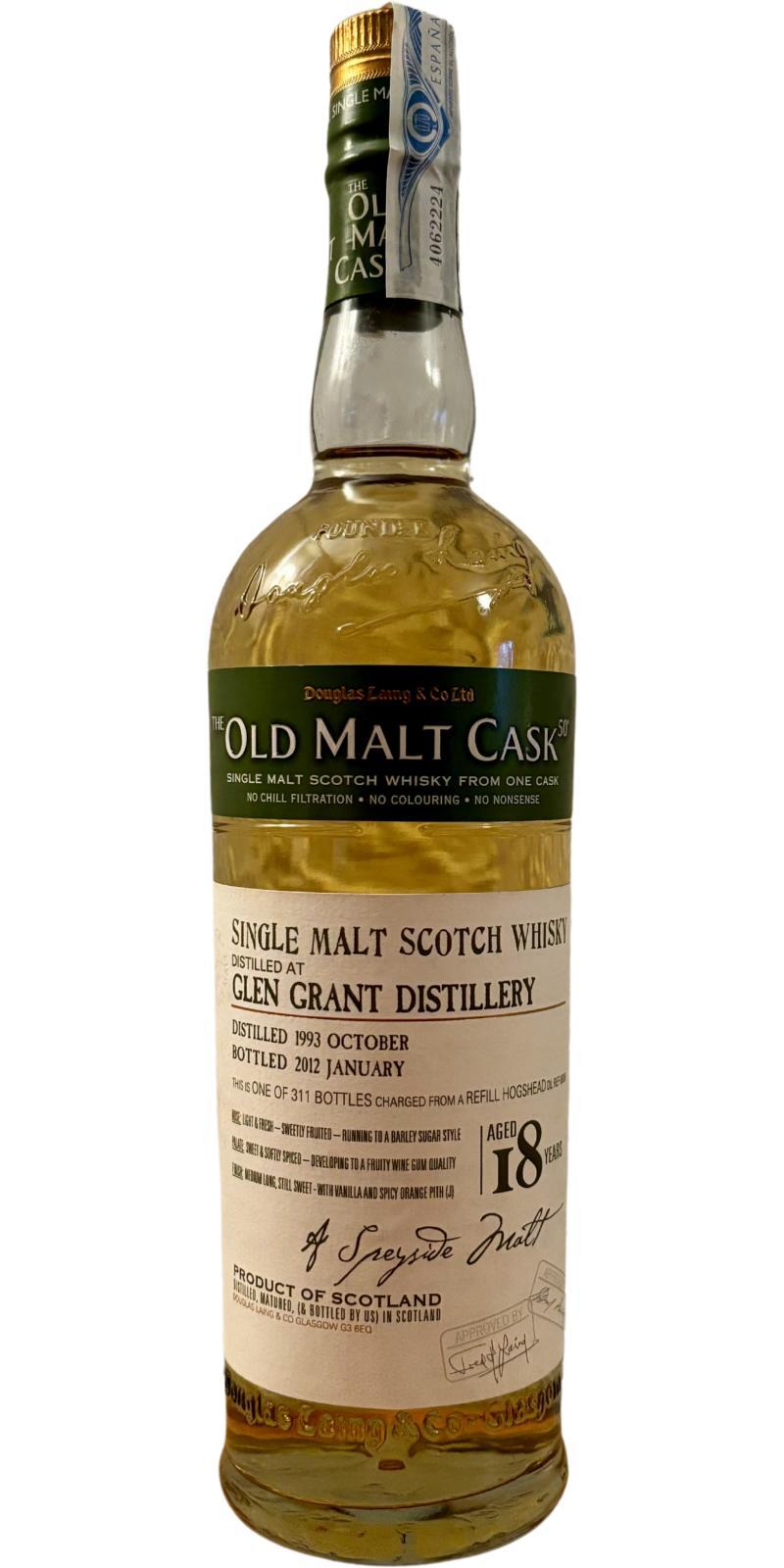 Glen Grant 1993 DL The Old Malt Cask