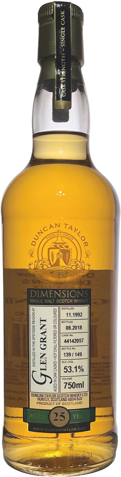 Glen Grant 1992 DT Dimensions