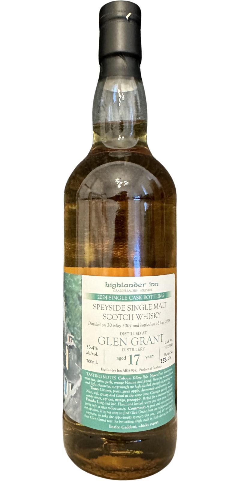Glen Grant Glen Grant 2007 HI Single Cask Bottling