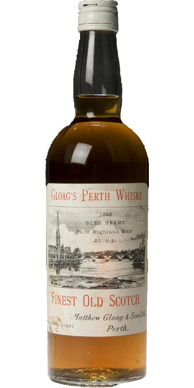 Glen Grant 1929 MG&S Gloag's Perth Whisky - Finest Old Scotch