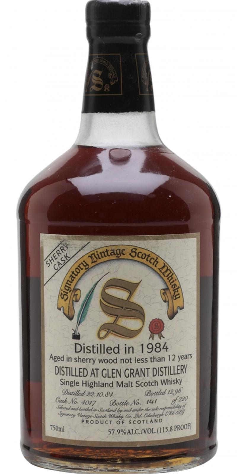 Glen Grant 1984 SV Vintage Collection - Dumpy