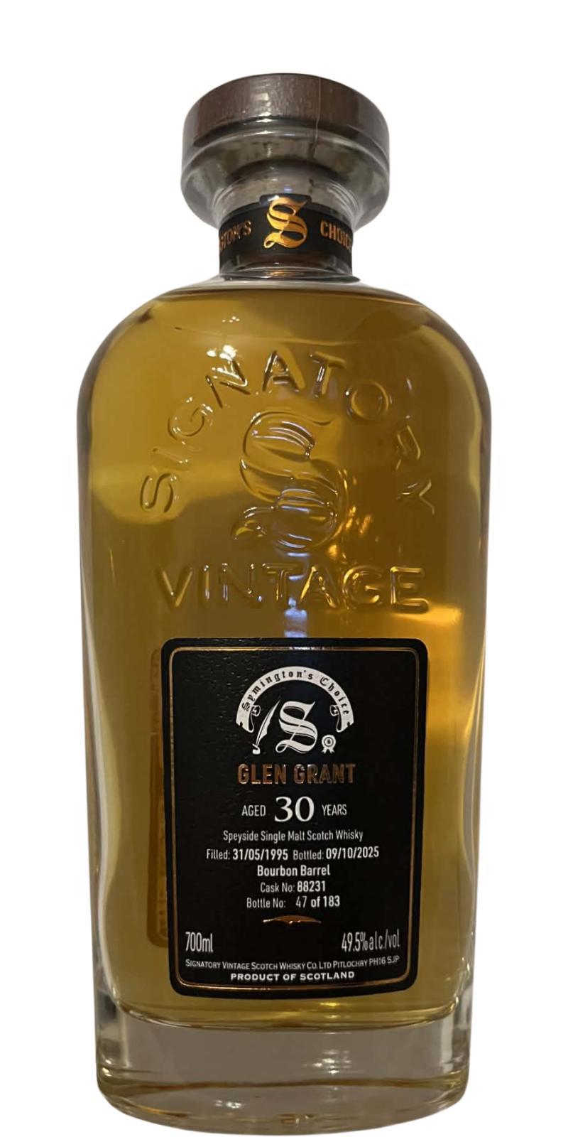 Glen Grant 1995 SV Cask Strength Collection - Symington’s Choice