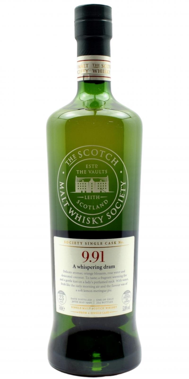 Glen Grant 1990 SMWS 9.91 A whispering dram