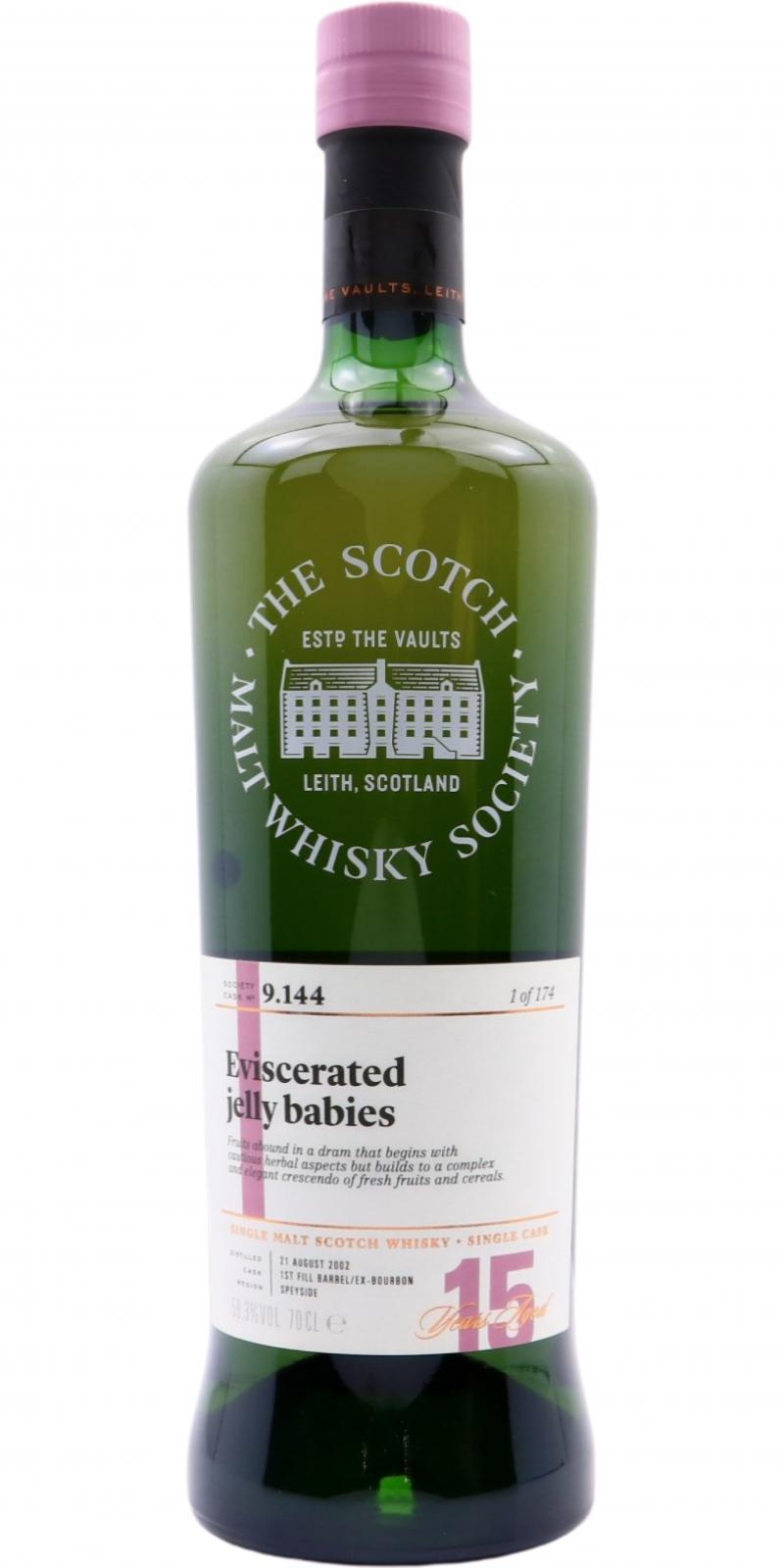 Glen Grant 2002 SMWS 9.144 Eviscerated jelly babies