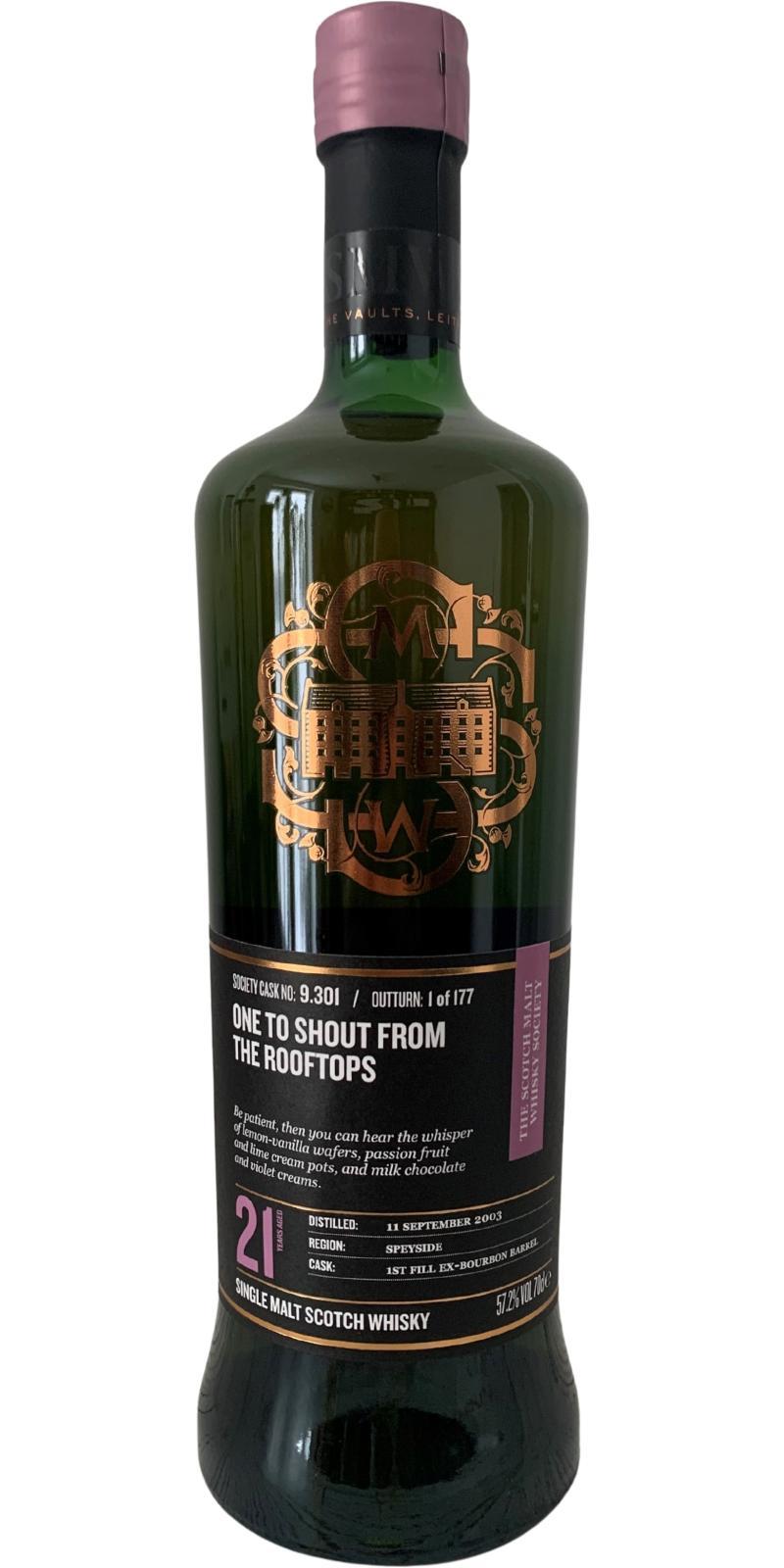 Glen Grant 2003 SMWS 9.301 One to shout from the rooftops