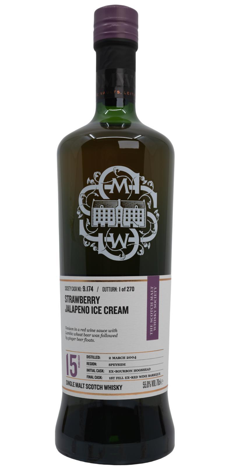 Glen Grant 2004 SMWS 9.174 Strawberry jalapeño ice cream