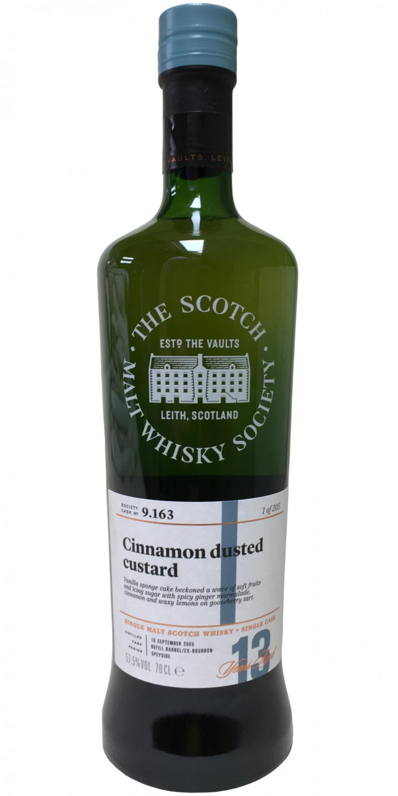 Glen Grant 2005 SMWS 9.163 Cinnamon dusted custard