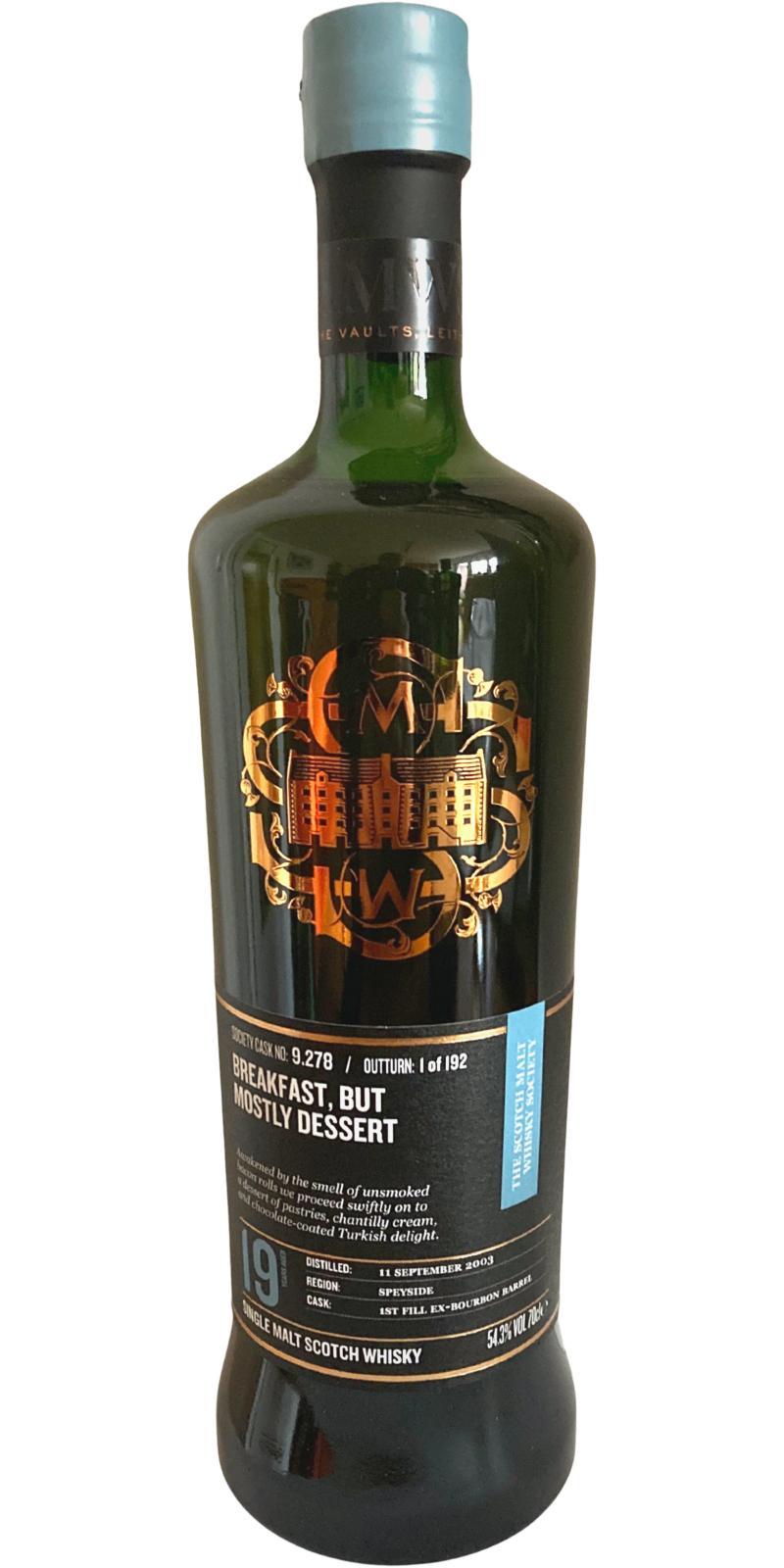 Glen Grant 2005 SMWS 9.278 Breakfast, but mostly dessert