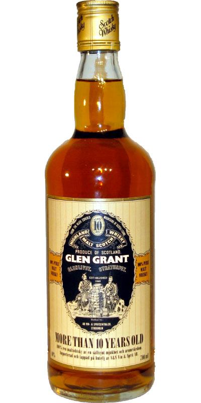 Glen Grant 10-year-old V&S 100% Pure Malt Whisky, More Than 10 Years Old