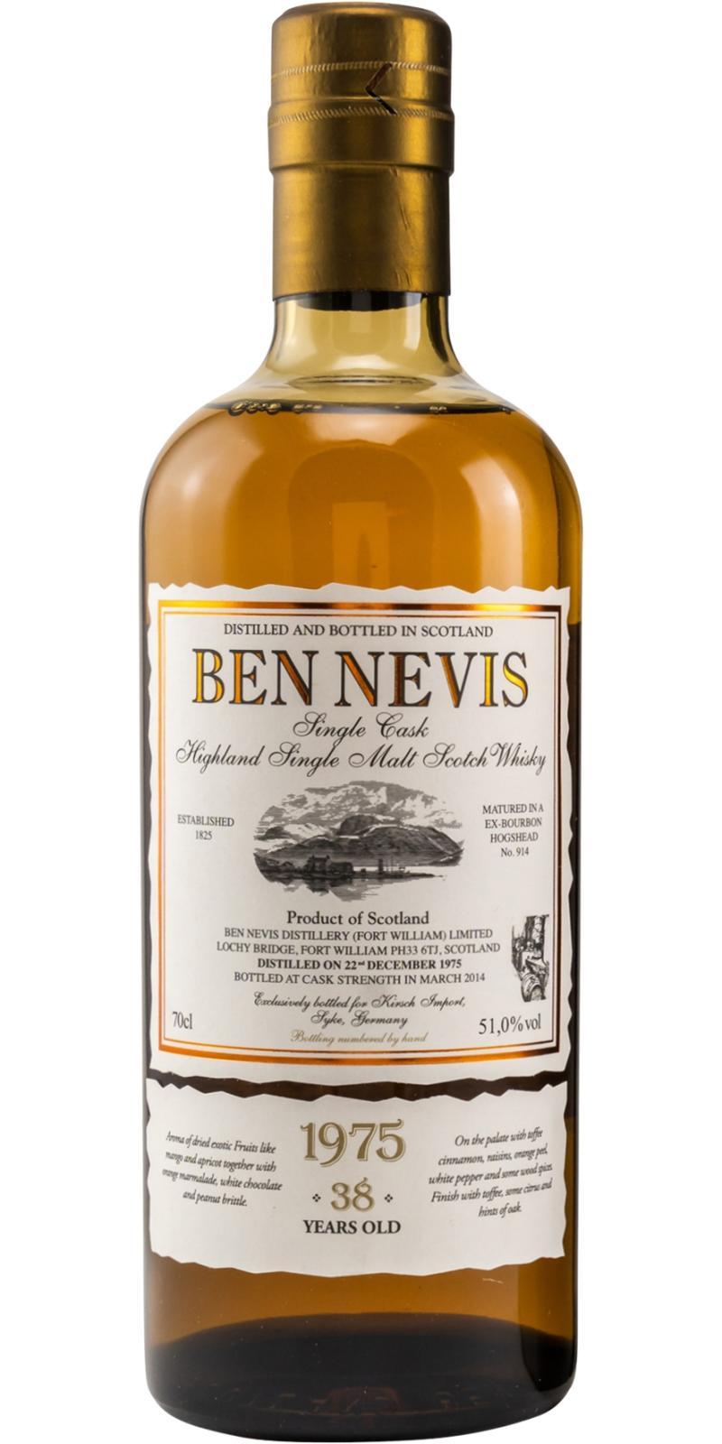 Ben Nevis 1975 Fort William Limited - Single Cask